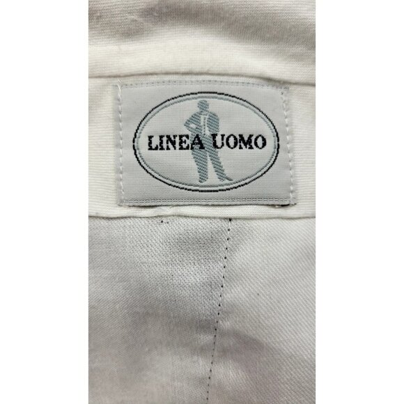 34R Mens Wool Linea Uomo Dress Black Striped Pants Pleated Trousers Slacks 34x31 - Picture 7 of 8